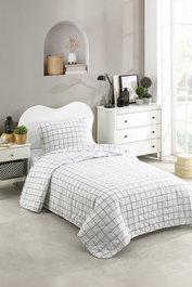 L'essentiel linge de maison Artus Colcha Individual Gris y Blanco